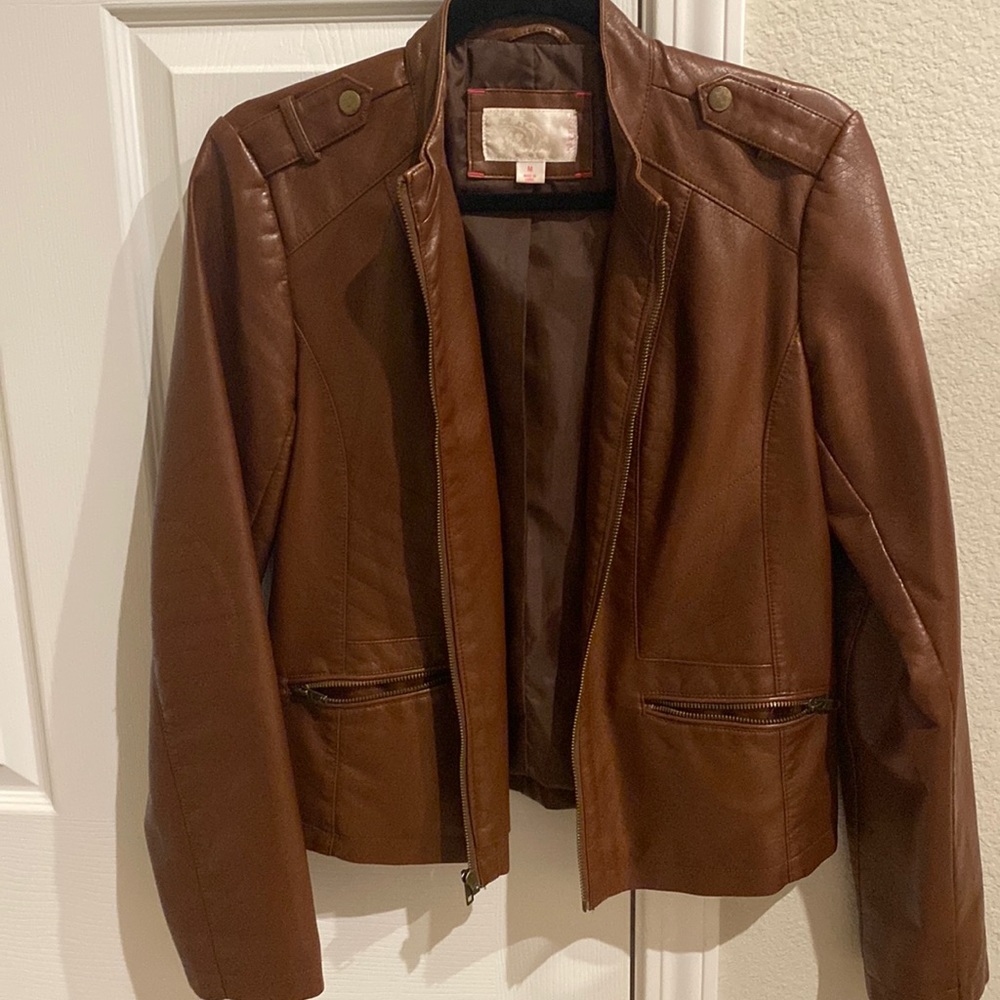Women’s Faux Brown Leather Jacket
